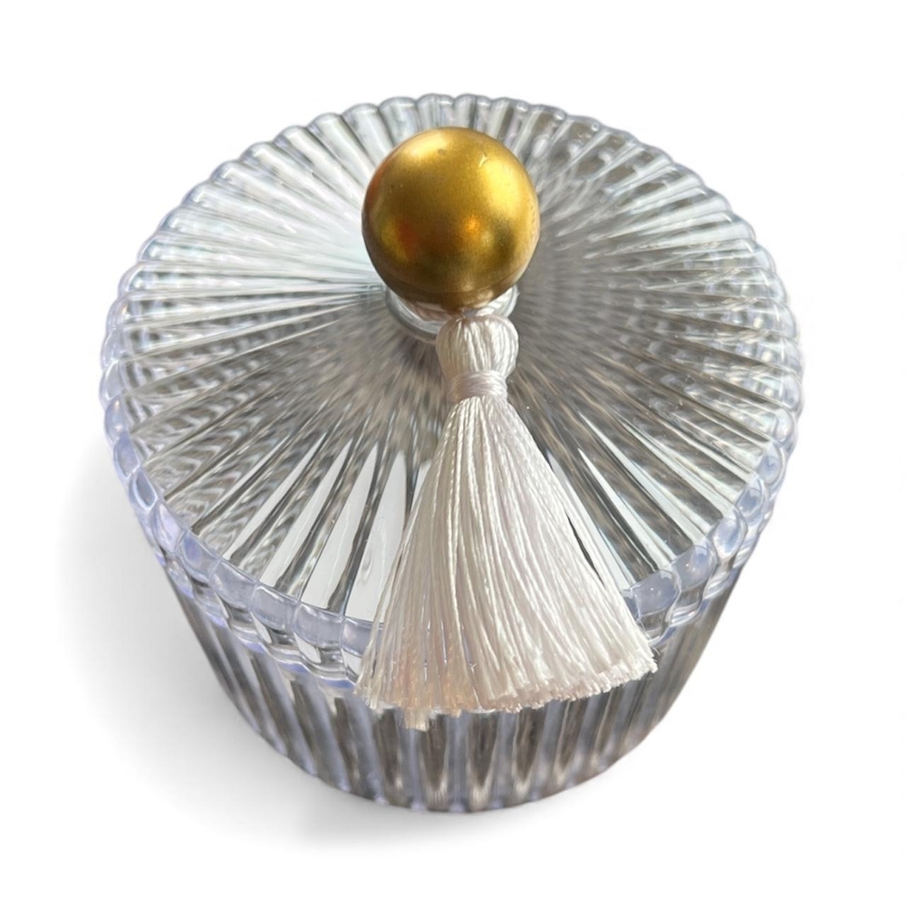 No Boundaries Clear Glass Jar with Gold Accent